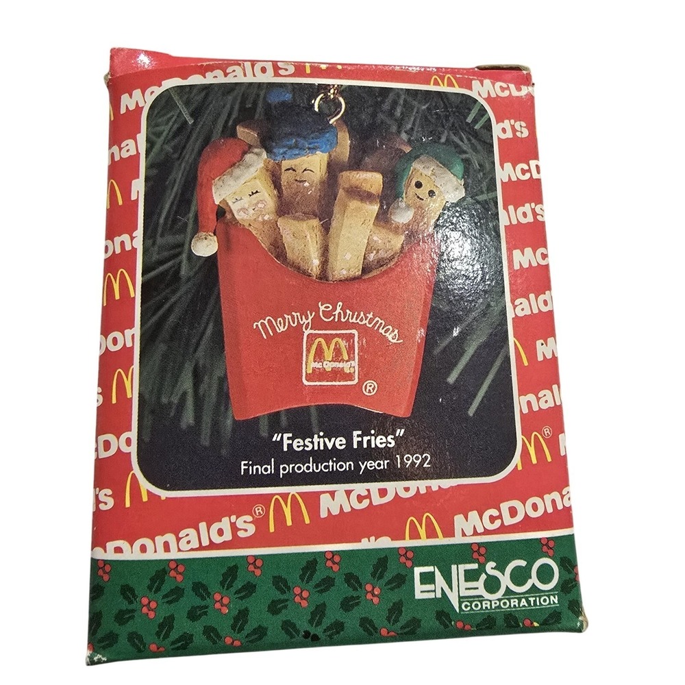 1992 Enesco Treasury McDonald's Christmas Ornament - "Festive‎ Fries"